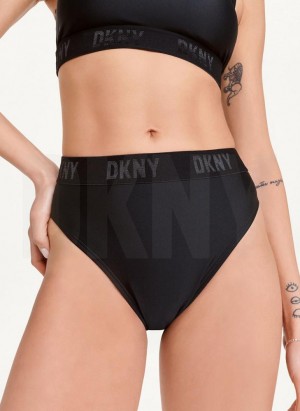 Bas de Bikini DKNY High Waisted Femme Noir | France_D0173