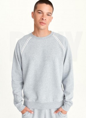 Sweats DKNY Longsleeve Crew With Logo Tape Detail Homme Grise | France_D1929