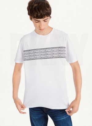 T Shirts DKNY Repeated Cross Chest Homme Blanche | France_D0387