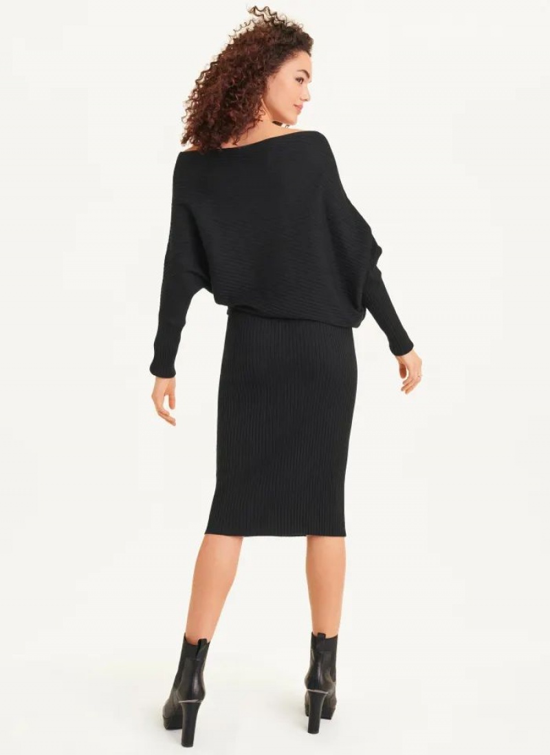 Peignoir DKNY Long Sleeve Cowl Neckline Femme Noir | France_D0953
