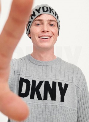 Bonnet DKNY Brim Logo Homme Grise | France_D1040