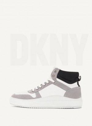 Botte DKNY Grey High Top Homme Blanche | France_D1977