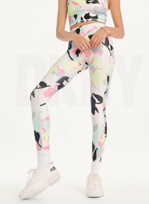 Leggings DKNY Camo Floral Print High Taille With Pocket Femme Multicolore | France_D0595