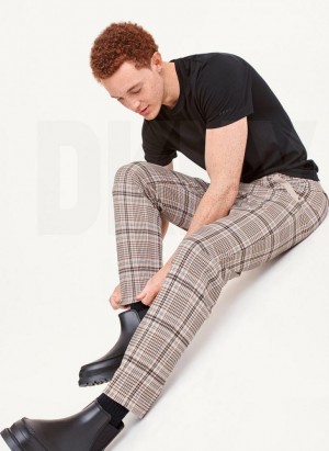 Pantalon DKNY Plaids Homme Marron | France_D1380