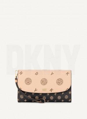 Sac Bandoulière DKNY Sidney Wallet On A Chain Femme Beige | France_D0202
