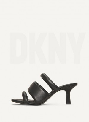 Talons DKNY Puffy Multi Brides Mule Femme Noir | France_D1744