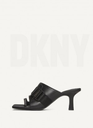 Talons DKNY Talons Boucle Mule Femme Noir | France_D0639