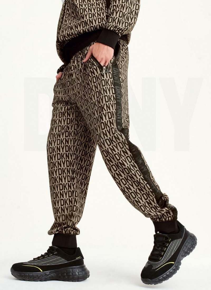Pantalon DKNY Colorblock Piste Homme Noir Kaki | France_D1123